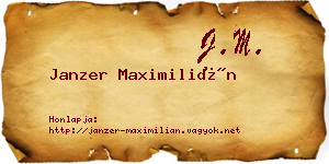 Janzer Maximilián névjegykártya